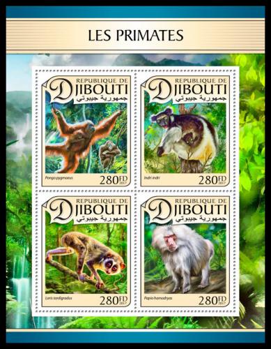 Poštovní známky Džibutsko 2017 Opice Mi# 1503-06 Kat 11€