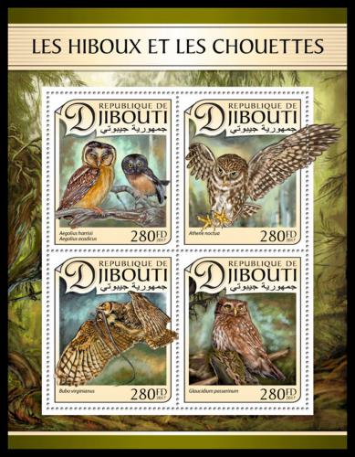 Poštovní známky Džibutsko 2017 Sovy Mi# 1478-81 Kat 11€