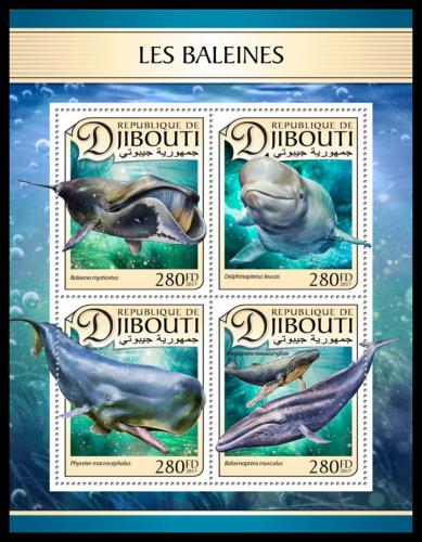 Poštovní známky Džibutsko 2017 Velryby Mi# 1493-96 Kat 11€