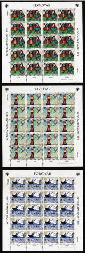 Poštové známky Faerské ostrovy 1979 Dìtské kresby Mi# 45-47 Kat 40€