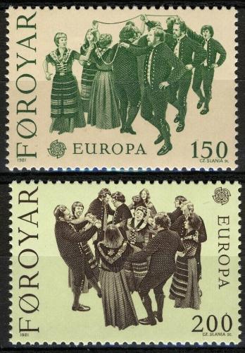 Poštové známky Faerské ostrovy 1981 Európa CEPT, folklór Mi# 63-64