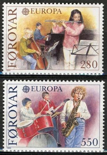 Poštové známky Faerské ostrovy 1985 Európa CEPT, rok hudby Mi# 116-17
