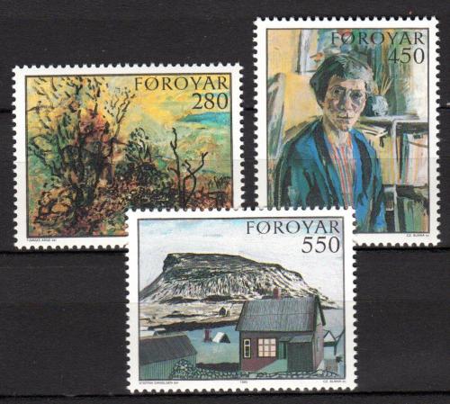Poštové známky Faerské ostrovy 1985 Umenie Mi# 118-20 Kat 6€