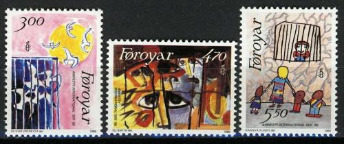 Poštové známky Faerské ostrovy 1986 Dìtské kresby Mi# 136-38