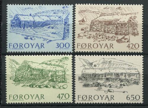 Poštové známky Faerské ostrovy 1987 Architektúra Mi# 145-48 Kat 9€