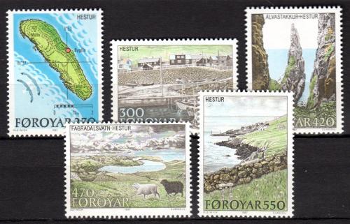 Poštové známky Faerské ostrovy 1987 Ostrov Hestur Mi# 154-58 Kat 7.50€