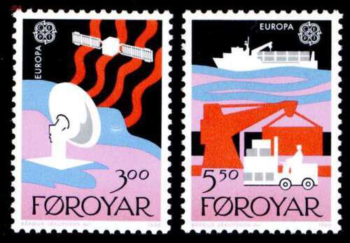 Poštové známky Faerské ostrovy 1988 Európa CEPT, doprava a komunikace Mi# 166-67