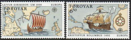 Poštové známky Faerské ostrovy 1992 Európa CEPT, objavenie Ameriky Mi# 231-32