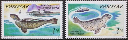Potovn znmky Faersk ostrovy 1992 Tuleni Mi# 235-36