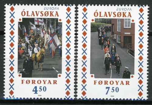 Poštové známky Faerské ostrovy 1998 Európa CEPT Mi# 338-39