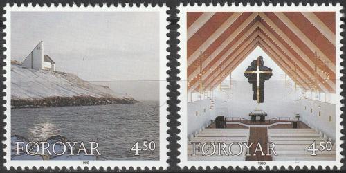 Potov znmky Faersk ostrovy 1998 Kostel Mi# 345-46 - zvi obrzok