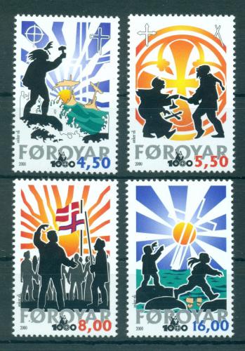 Poštové známky Faerské ostrovy 2000 Køes�anství Mi# 368-71 Kat 11€