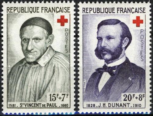 Potov znmky Franczsko 1958 erven kr, osobnosti Mi# 1224-25 - zvi obrzok