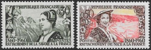Potovn znmky Francie 1960 Lidov kroje Mi# 1294-95