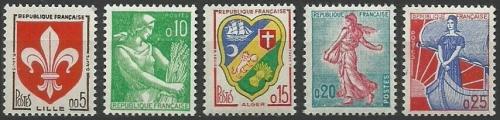 Potov znmky Franczsko 1960 Znaky a Marianne Mi# 1274-78 Kat 9