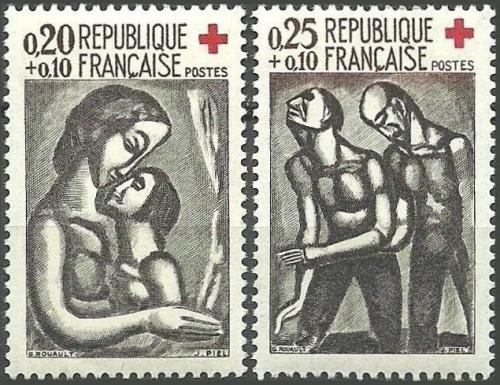 Potov znmky Franczsko 1961 erven kr, grafika Mi# 1376-77 Kat 5  - zvi obrzok