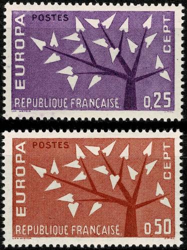 Poštové známky Francúzsko 1962 Európa CEPT Mi# 1411-12