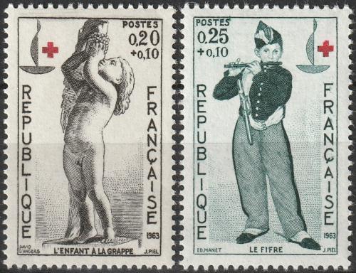 Potov znmky Franczsko 1963 erven kr, umenie Mi# 1454-55