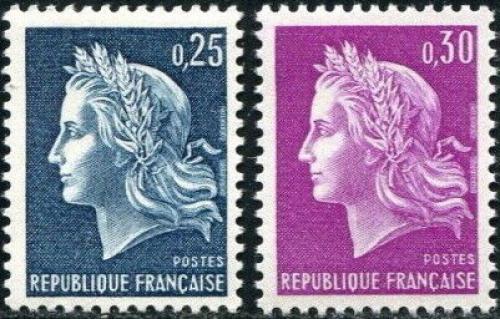 Potov znmky Franczsko 1967 Marianne Mi# 1602-03 - zvi obrzok