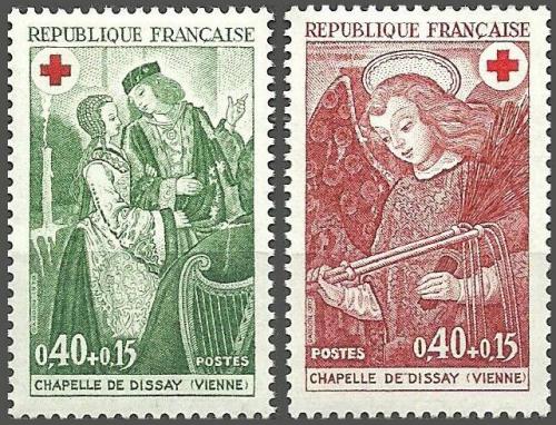 Potovn znmky Francie 1970 erven k, fresky Mi# 1733-34