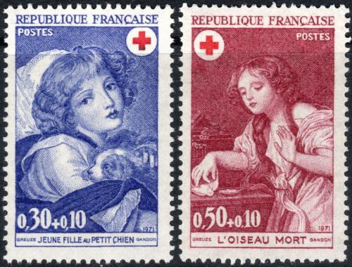 Potov znmky Franczsko 1971 erven kr, umenie, Jean-Baptiste Greuz Mi# 1777-78 - zvi obrzok