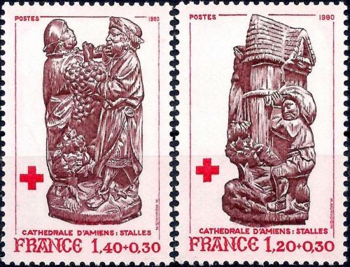 Potov znmky Franczsko 1980 erven kr, devn sochy Mi# 2231-32