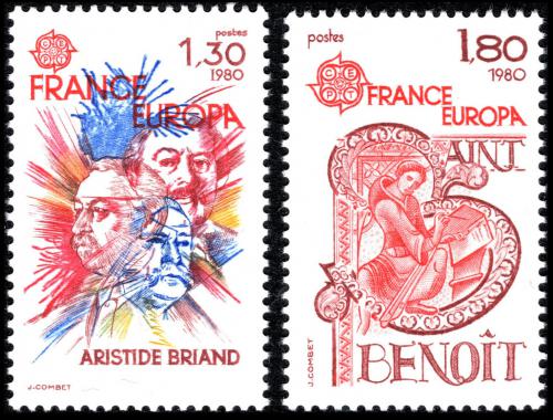Poštové známky Francúzsko 1980 Európa CEPT, osobnosti Mi# 2202-03