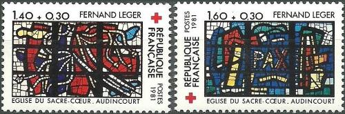 Potov znmky Franczsko 1981 erven kr, umenie Mi# 2295-96