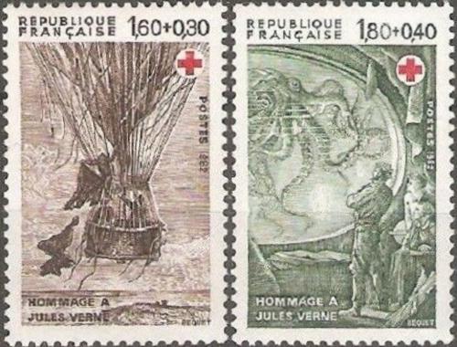 Potov znmky Franczsko 1982 erven kr, Jules Verne Mi# 2367-68