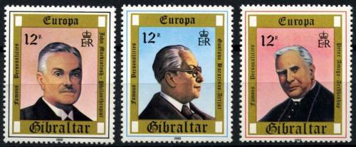 Poštové známky Gibraltár 1980 Európa CEPT, osobnosti Mi# 405-07