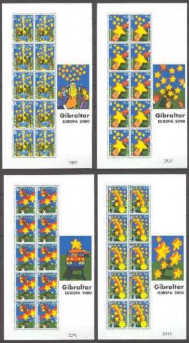 Poštové známky Gibraltár 2000 Európa CEPT Mi# 905-08 Bogen Kat 75€