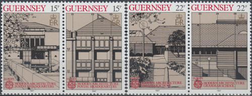 Poštové známky Guernsey 1987 Európa CEPT, moderní architektura Mi# 389-92