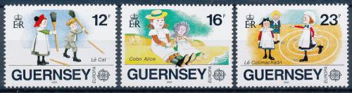 Poštové známky Guernsey 1989 Európa CEPT, dìtské hry Mi# 449-51