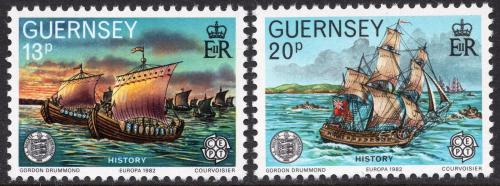 Poštové známky Guernsey 1982 Európa CEPT, historické události Mi# 246-47