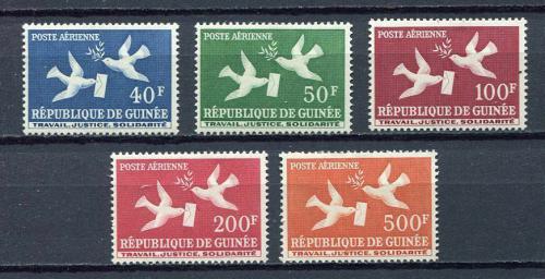 Potov znmky Guinea 1959 Potovn holuby Mi# 26-30 Kat 14
