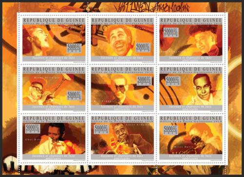 Poštové známky Guinea 2010 Ameriètí jazzmani Mi# 7339-47 Kat 18€ 