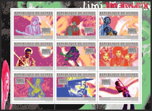 Poštové známky Guinea 2010 Jimi Hendrix Mi# 7389-97 Kat 18€ 