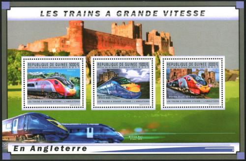 Poštové známky Guinea 2011 Anglické moderní lokomotívy Mi# 9022-24 Kat 16€