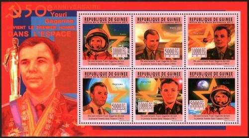 Poštové známky Guinea 2011 Jurij Gagarin Mi# 8460-65 Kat 18€