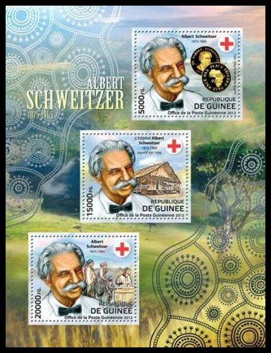 Poštové známky Guinea 2012 Albert Schweitzer Mi# 9264-66 Kat 16€