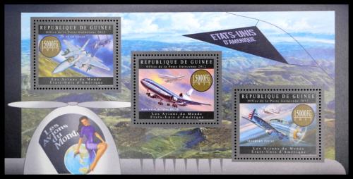 Poštovní známky Guinea 2012 Americká letadla Mi# 9572-74 Kat 18€