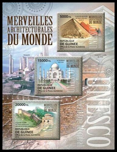 Poštové známky Guinea 2012 Architektonické zázraky Mi# 9276-78 Kat 16€
