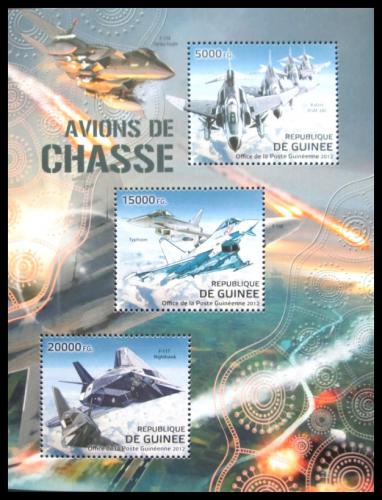 Poštové známky Guinea 2012 Bojová letadla Mi# 9292-94 Kat 16€
