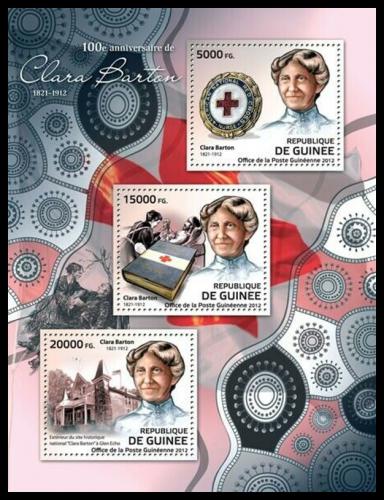 Poštové známky Guinea 2012 Clara Barton Mi# 9228-30 Kat 16€