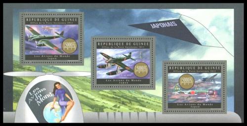 Poštovní známky Guinea 2012 Japonská letadla Mi# 9569-71 Kat 18€