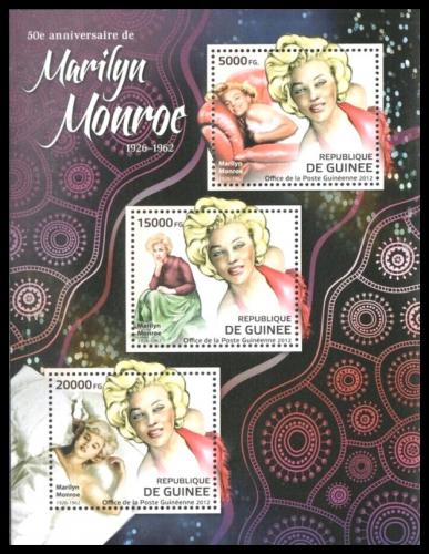 Poštové známky Guinea 2012 Marilyn Monroe Mi# 9240-42 Kat 16€
