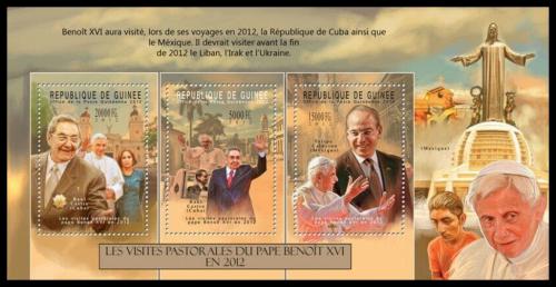 Poštové známky Guinea 2012 Papež Benedikt Mi# 9375-77 Kat 16€