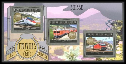 Poštovní známky Guinea 2012 Švýcarské lokomotivy Mi# 9582-84 Kat 18€