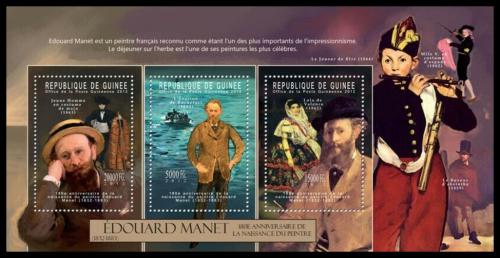 Poštové známky Guinea 2012 Umenie, Édouard Manet Mi# 9324-26 Kat 16€