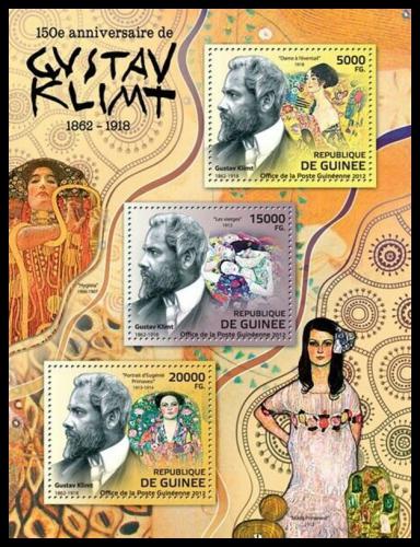 Poštové známky Guinea 2012 Umenie, Gustav Klimt Mi# 9212-14 Kat 16€